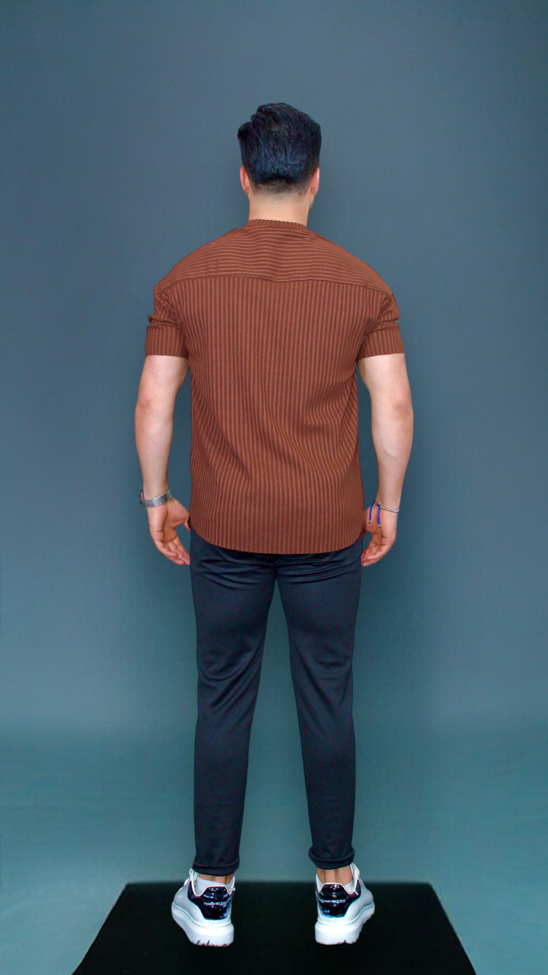 MEMZ RIVIERA SLIM TEE IN BROWN