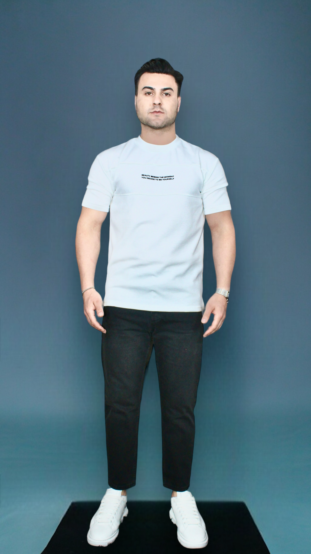 MEMZ PREMIUM TEXTURE TEE IN WHITE