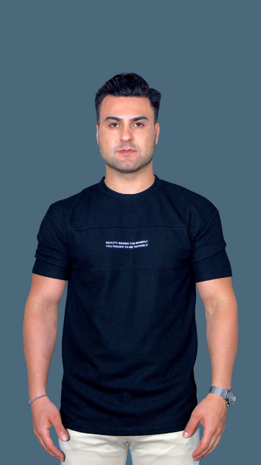 MEMZ PREMIUM TEXTURE TEE  IN BLACK