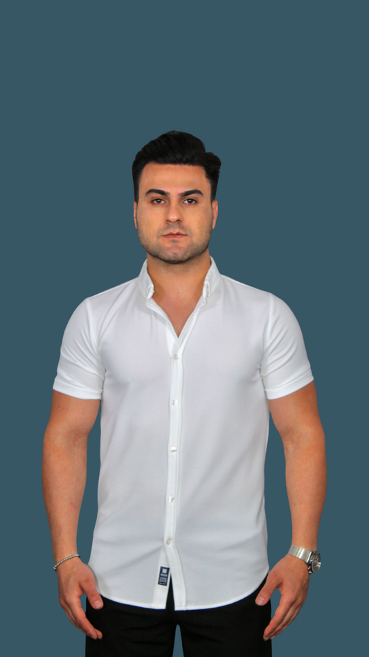 MEMZ OXFORD SLIM FIT SHIRT IN WHITE