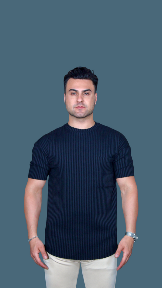 MEMZ RIVIERA SLIM TEE IN BLACK