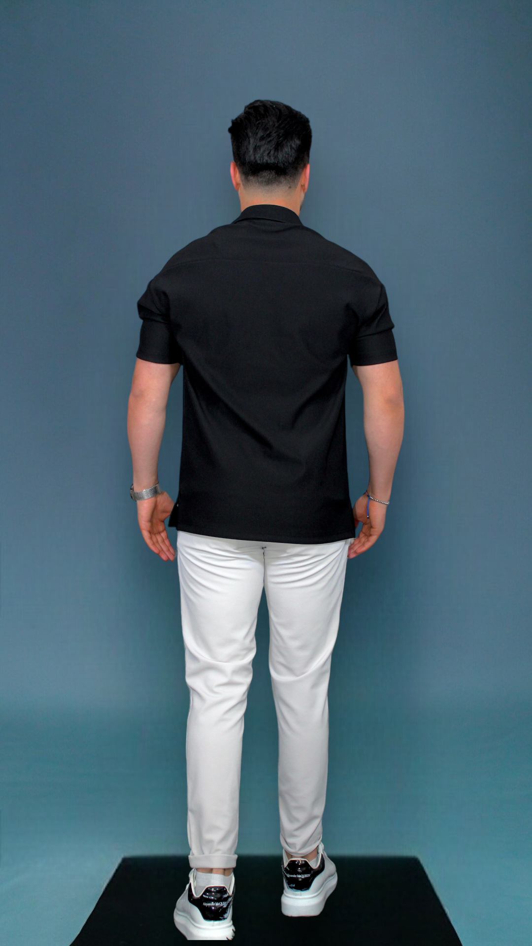 MEMZ EIVISSA REVERE SHIRT IN BLACK